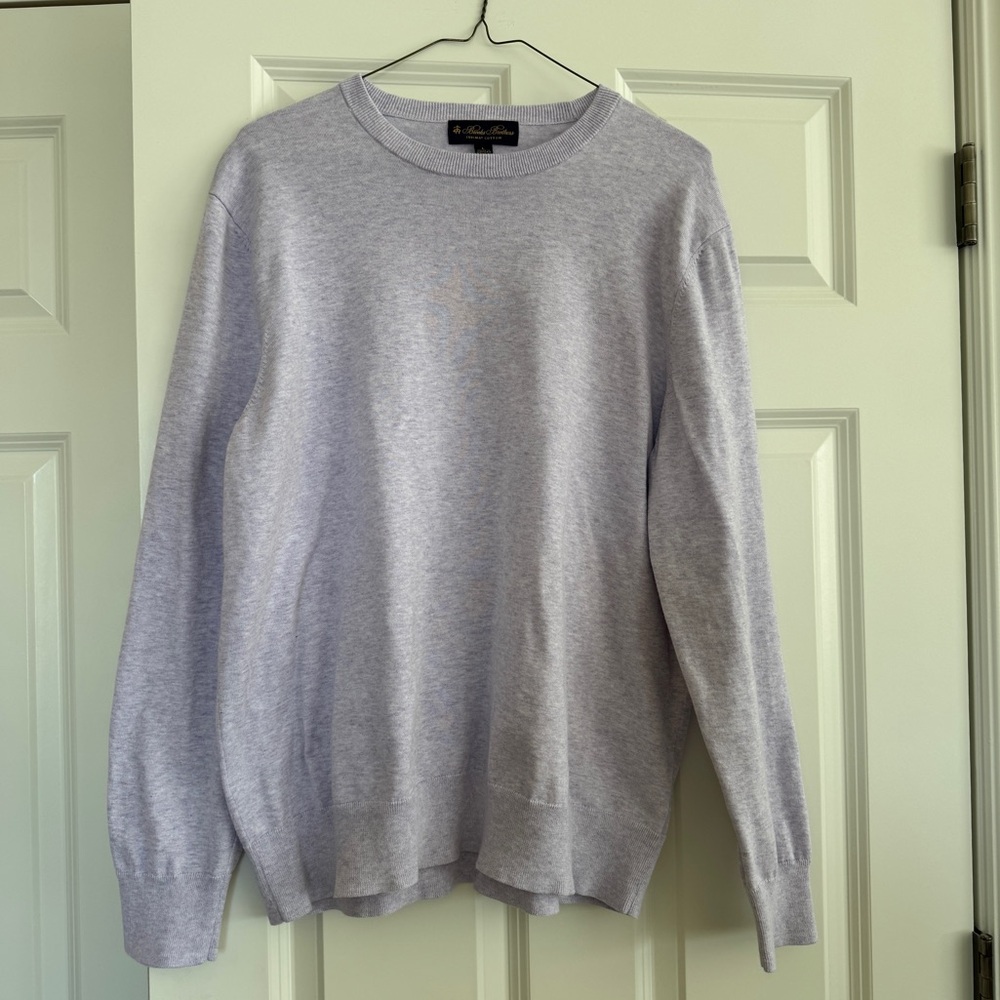 Men’s Brooks Brothers Supima Cotton Crewneck Sweater, Size Large, Lavender, EUC